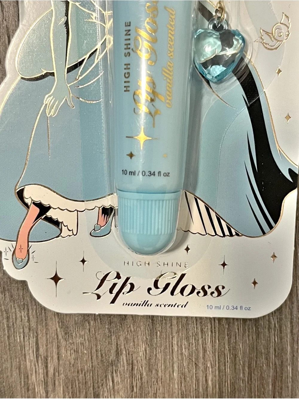 Disney Princess Cinderella High Shine Vanilla Scent Lip Gloss With Heart Charm